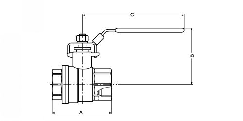 Vanne laiton femelle - femelle 42026 - Plan