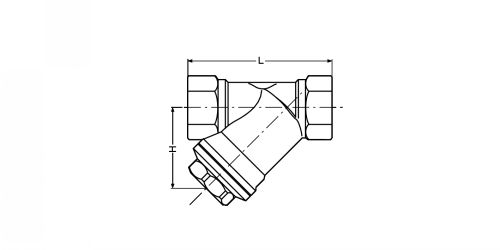 Filtre laiton en Y femelle - femelle 43051 - Plan