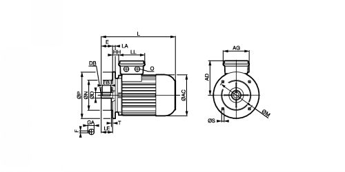 Moteur avec fixation à bride trous lisses B5 - NORD REDUCTEUR