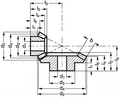 Engrenage conique en acier - Plan