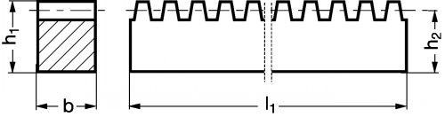 Crémaillère en inox - Plan