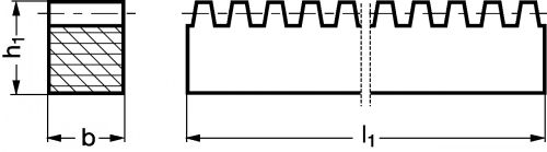 Crémaillère en POM C - Plan