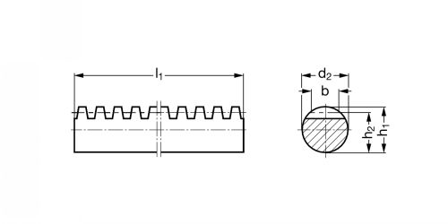 Crémaillère ronde en inox - Plan