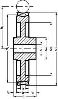 Roue à vis cylindrique en fonte grise - Plan