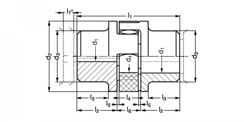 Accouplement à flector polyuréthane RN - Plan