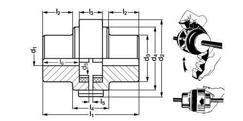 Accouplement élastique SA - Plan