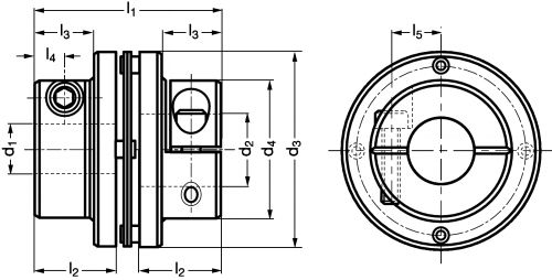 Accouplement flexible MHS - Plan