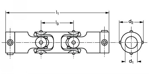 Joint de cardan à croisillon double - Plan