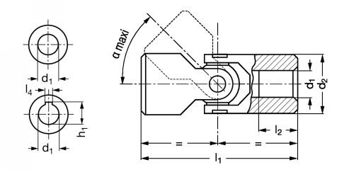 Joint de cardan simple de précision - Plan