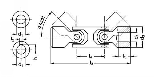 Joint de cardan double de précision - Plan