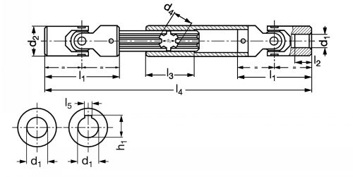 Joint de cardan de précision télescopique - Plan