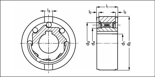 Roue libre type USNU - Plan