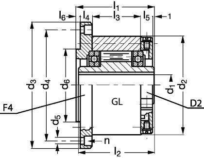 Roue libre type GL - Plan