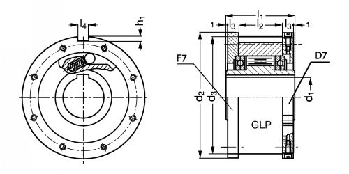 Flasque F7 pour roue libre A6-07 - Plan