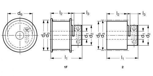 Poulie dentée T système MAED-FIX® avec moyeu de serrage - Plan