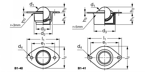 Bille porteuse à flasque - Plan