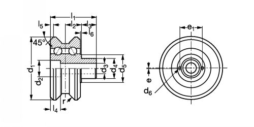 Galet de guidage en V - Plan