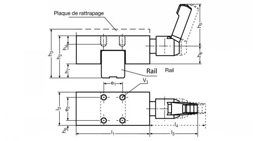 Bloqueur manuel pour guidage B23-GB4E - Plan