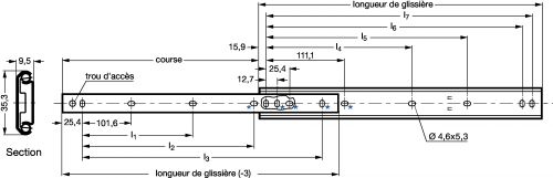 Glissière - Course 75% - Plan