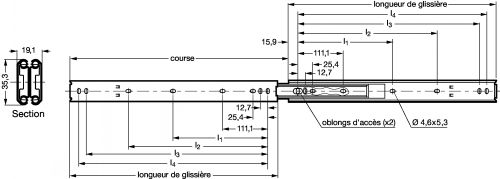 Glissière - Course + 100% - Plan