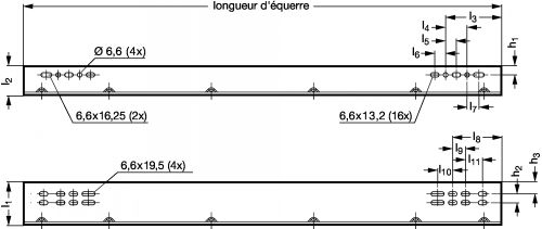 Équerre de montage sur glissière B3-09 - Plan