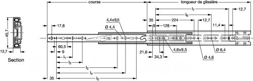 Glissière avec fermeture automatique