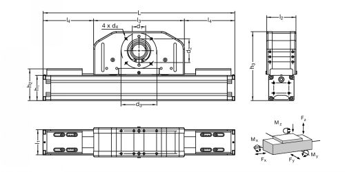 Module linéaire SL entraînement à courroie - Plan