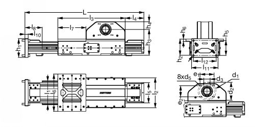 Module linéaire SP entraînement à courroie - Plan