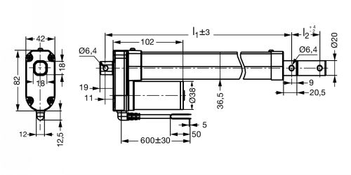 Vérin électrique B52-CAHB-10- Plan