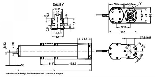 Vérin électrique - Plan