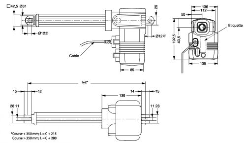 Vérin électrique B52-MAX-74- Plan