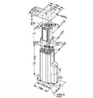 Vérin électrique B52-TFG-90- Plan