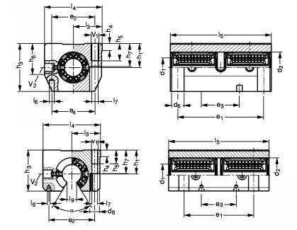 Palier applique tandem autoalignant - Plan