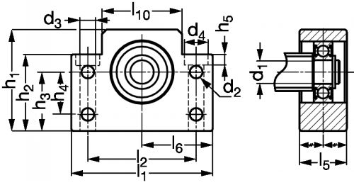 Forme d'usinage standard extrémité vis BF - Plan