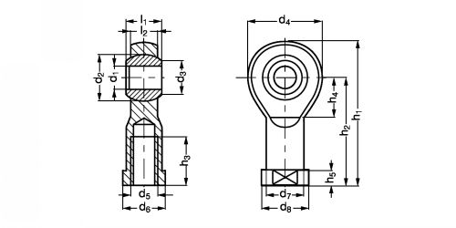 Embout à rotule femelle - Plan