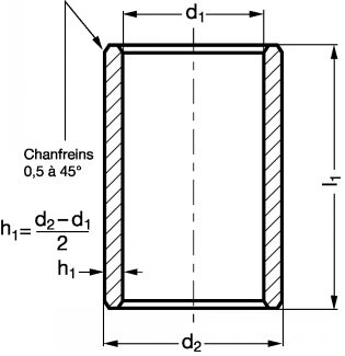 Coussinet autolubrifiant cylindrique - Plan