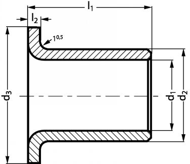 Coussinet lisse à collerette - Plan