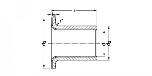 Coussinet lisse à collerette - Plan