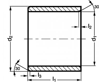 Coussinet lisse autolubrifiant cylindrique - Plan