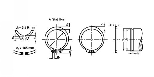 Segment d'arrêt DIN 471 - Plan