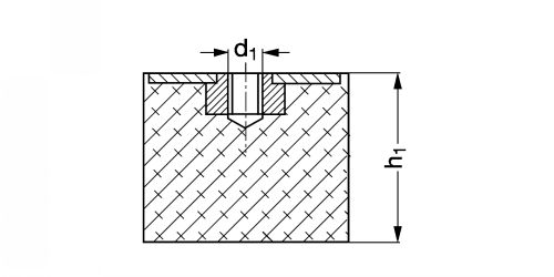 Support cylindrique élastique Type F - Plan