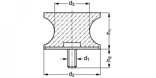 Support concave élastique - Plan