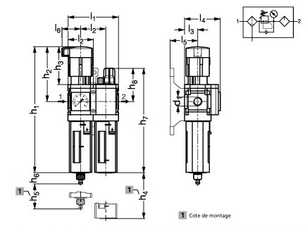 Filtre régulateur lubrificateur - Plan