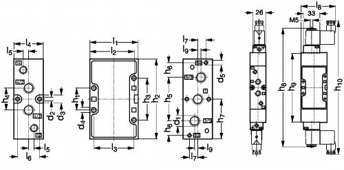 Distributeur en ligne 5/2 - Plan