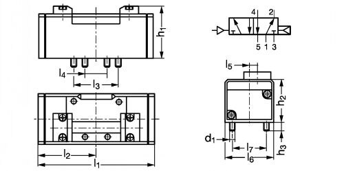 Distributeur ISO 5/2 - Plan