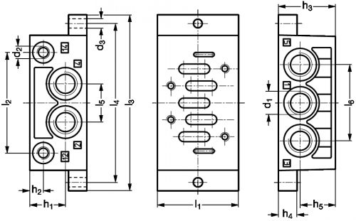 Embase unitaire à raccordement latéral - Plan