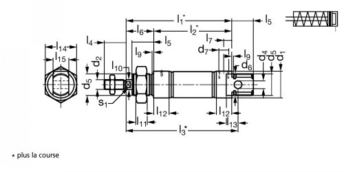 Vérin simple effet - Plan