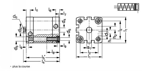 Vérin simple effet - Plan