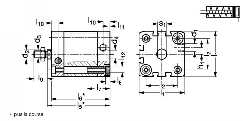 Vérin simple effet - Plan