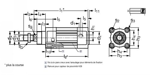 Vérin double effet - Plan